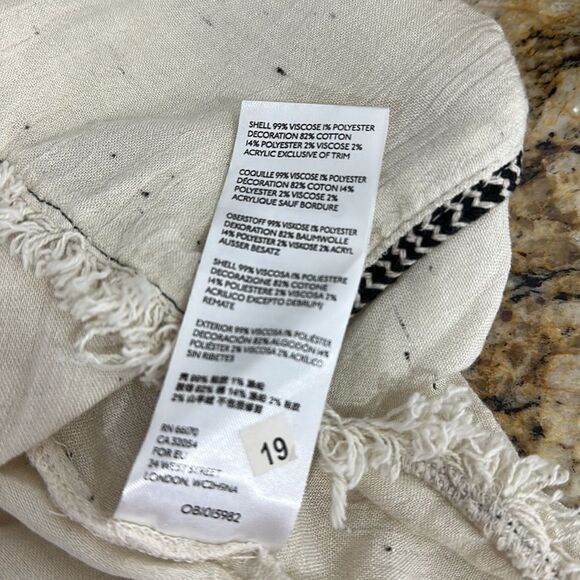 Free People Boho Cyprus Avenue Ivory Embroidered Top Blouse Size XS - Picture 6 of 9